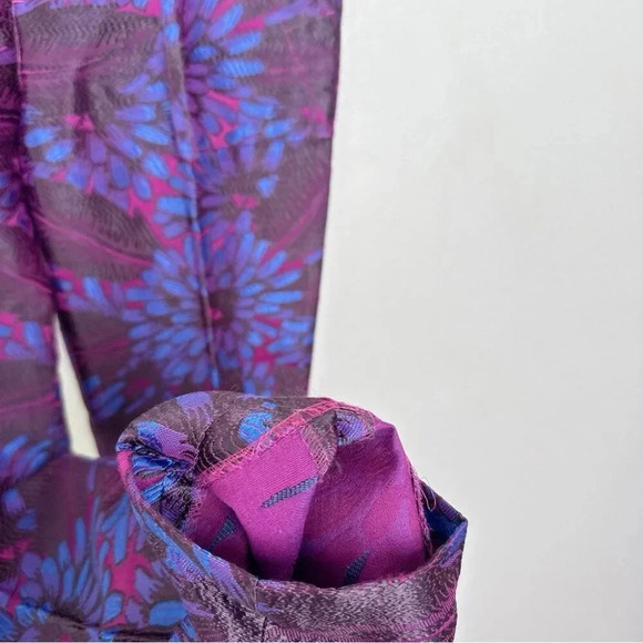 J.crew Womens 0 Midnight Jacquard Floral Slim Trouser In Purple - Picture 9 of 14